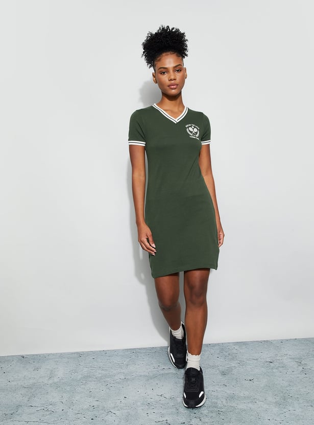 KAPPA Striped Trim T-shirt Dress