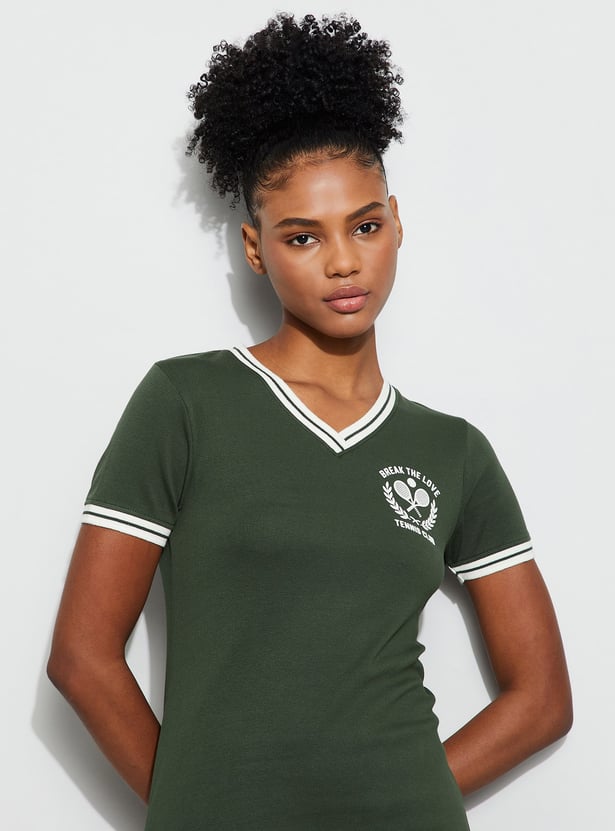 KAPPA Striped Trim T-shirt Dress