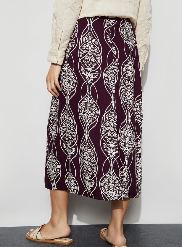 FAME FOREVER Ethnic Print Skirt