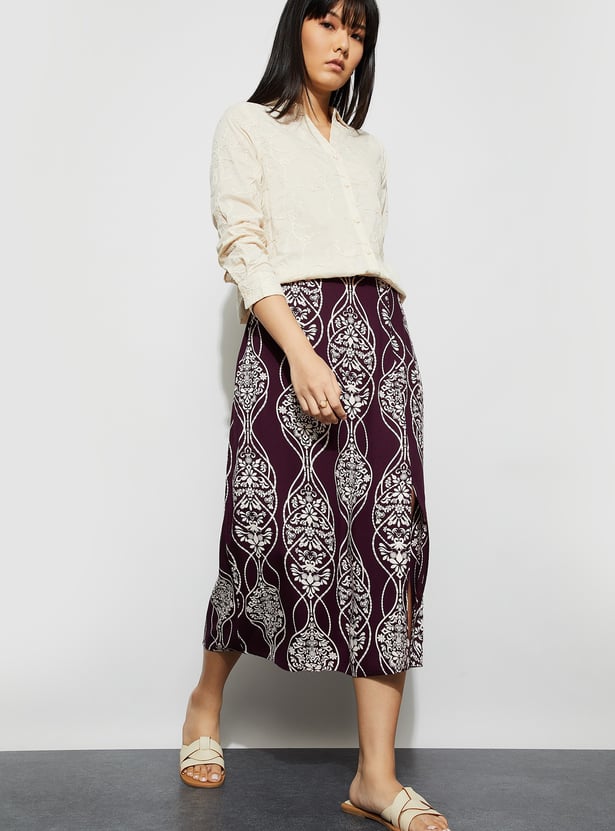 FAME FOREVER Ethnic Print Skirt