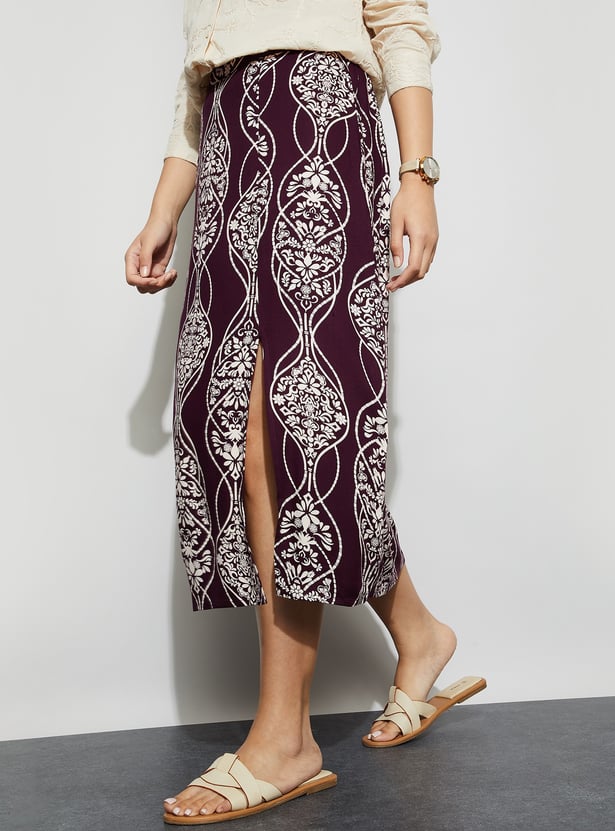 FAME FOREVER Ethnic Print Skirt