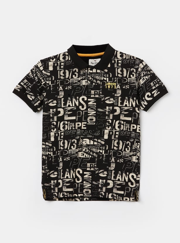 PEPE JEANS Boys Graphic Print Polo T-shirt