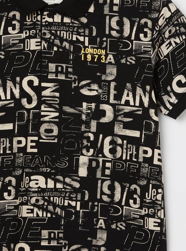 PEPE JEANS Boys Graphic Print Polo T-shirt