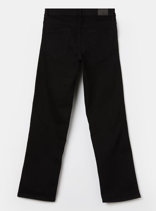 PEPE JEANS Boys Black Used Mid-Rise Regular Jeans