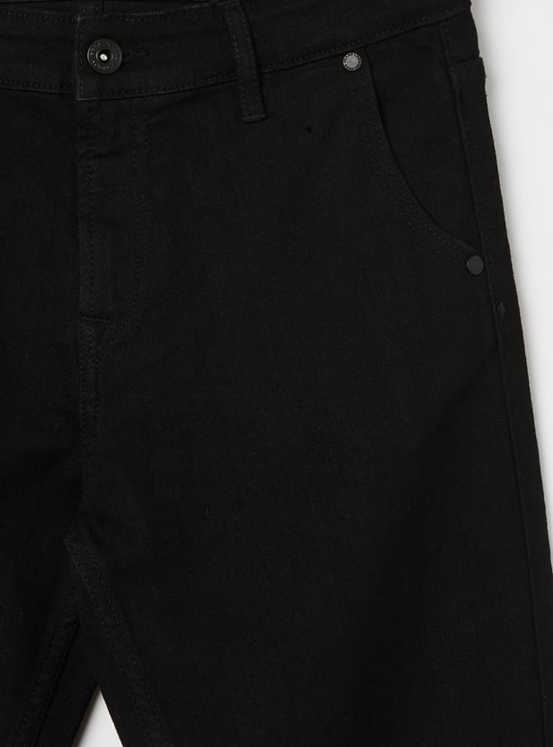 PEPE JEANS Boys Black Used Mid-Rise Regular Jeans