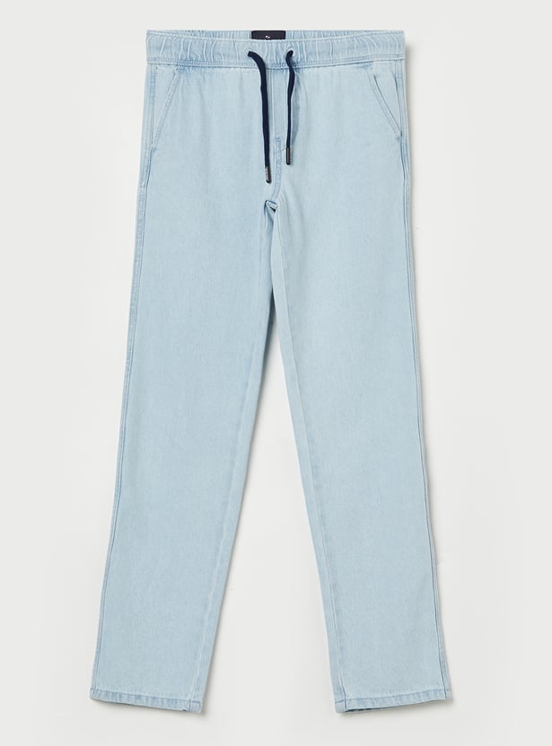 PEPE JEANS Boys Light Wash Drawstring Jeans