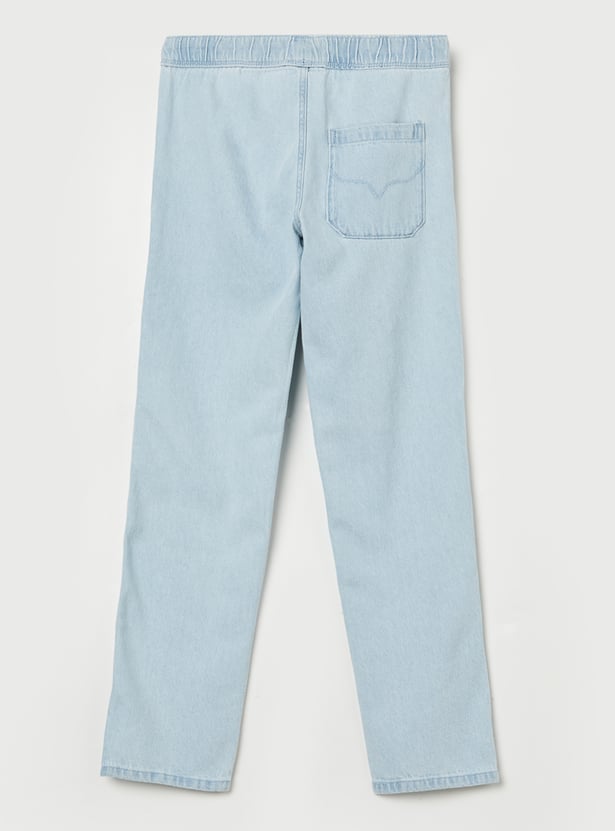 PEPE JEANS Boys Light Wash Drawstring Jeans