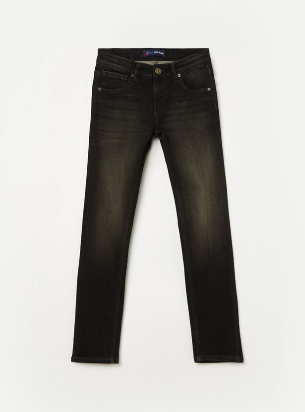 PEPE JEANS Boys Black Tinted Slim Fit Jeans