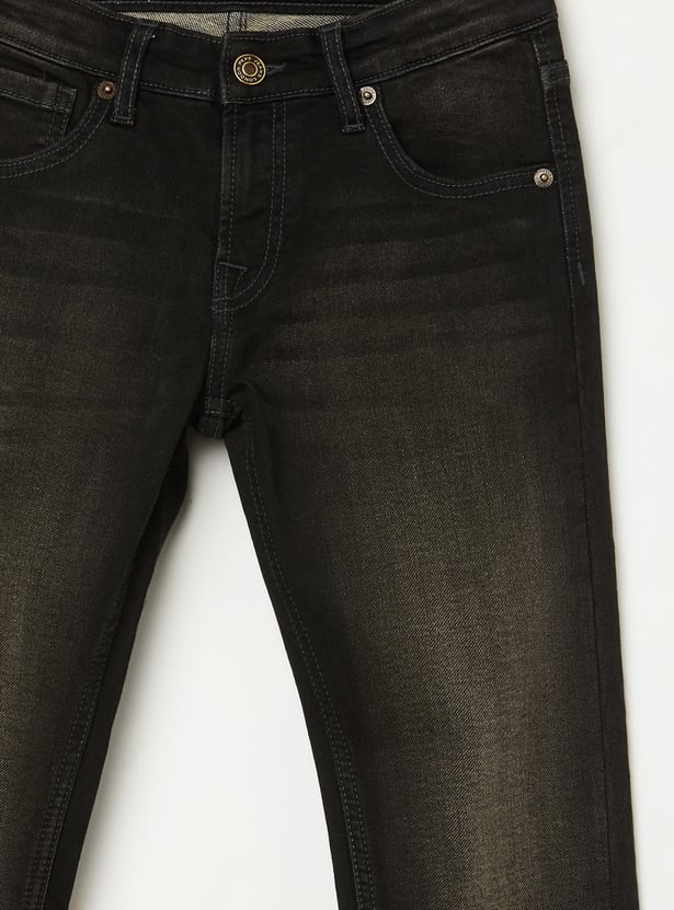PEPE JEANS Boys Black Tinted Slim Fit Jeans