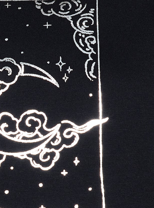 FAME FOREVER Metallic Print T-shirt