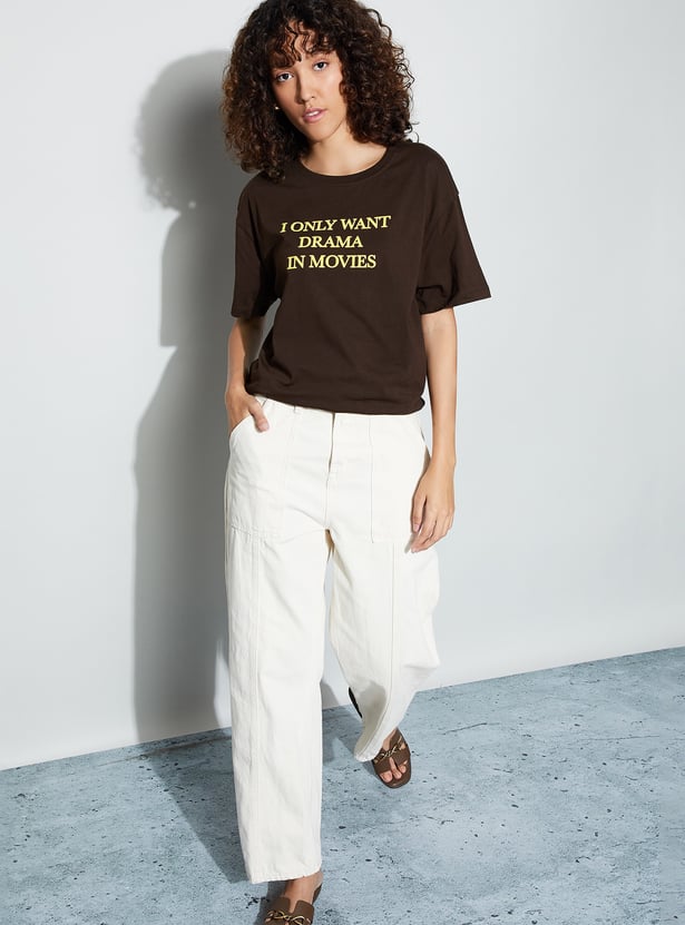 FAME FOREVER Typographic Print T-shirt