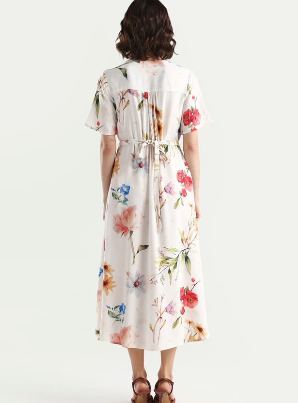 RAREISM Floral Print A-line Midi Dress