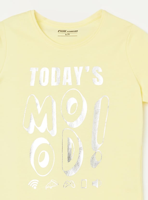 FAME FOREVER Girls Graphic Print T-shirt