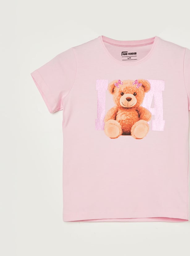 FAME FOREVER Girls Graphic Print T-shirt