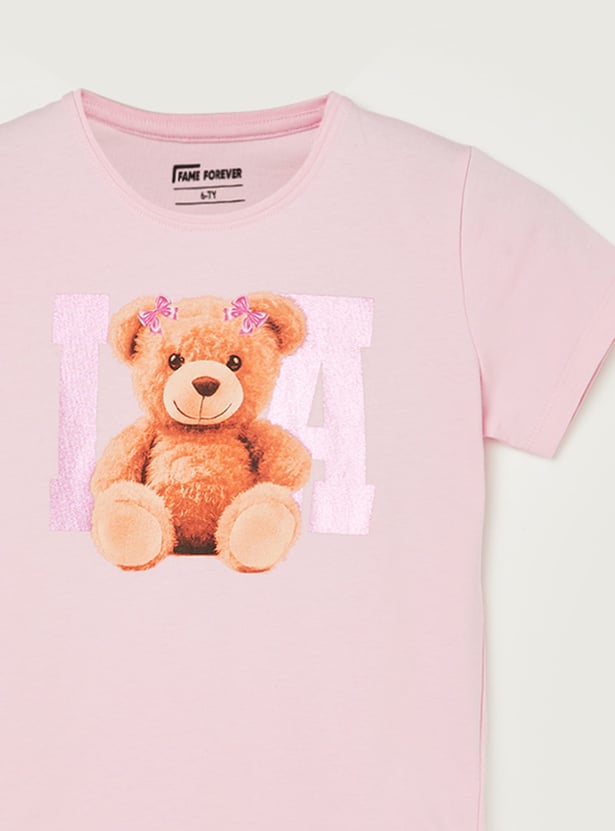FAME FOREVER Girls Graphic Print T-shirt