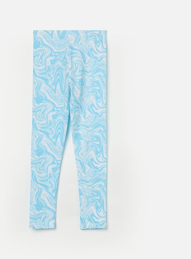 FAME FOREVER Girls Marble Print Leggings