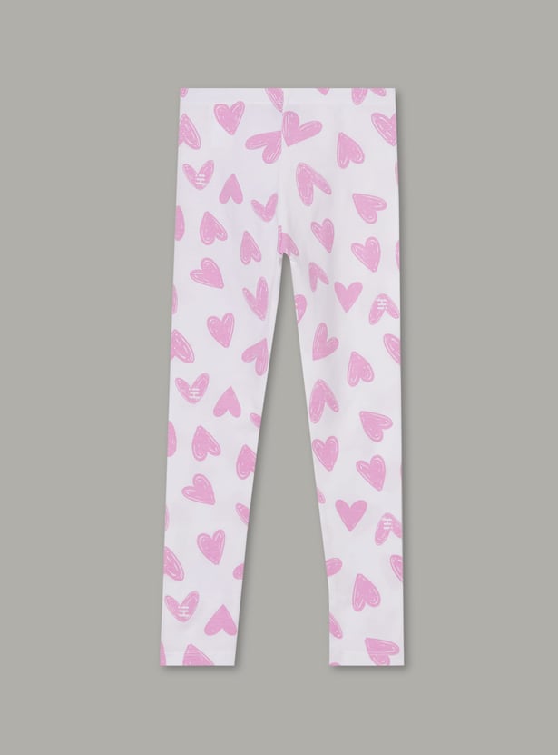 FAME FOREVER Girls Heart Print Leggings