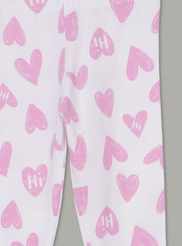 FAME FOREVER Girls Heart Print Leggings
