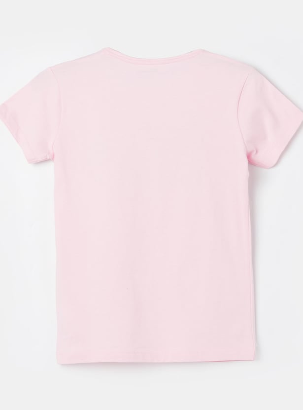 FAME FOREVER Girls Glitter Print T-shirt