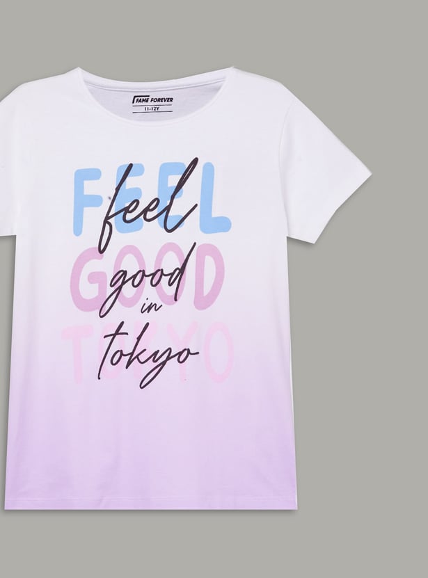 FAME FOREVER Girls Graphic Print T-shirt