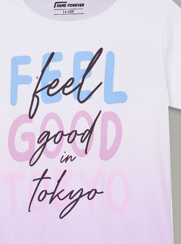 FAME FOREVER Girls Graphic Print T-shirt