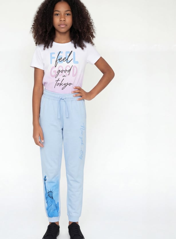 FAME FOREVER Girls Graphic Print Track Pants