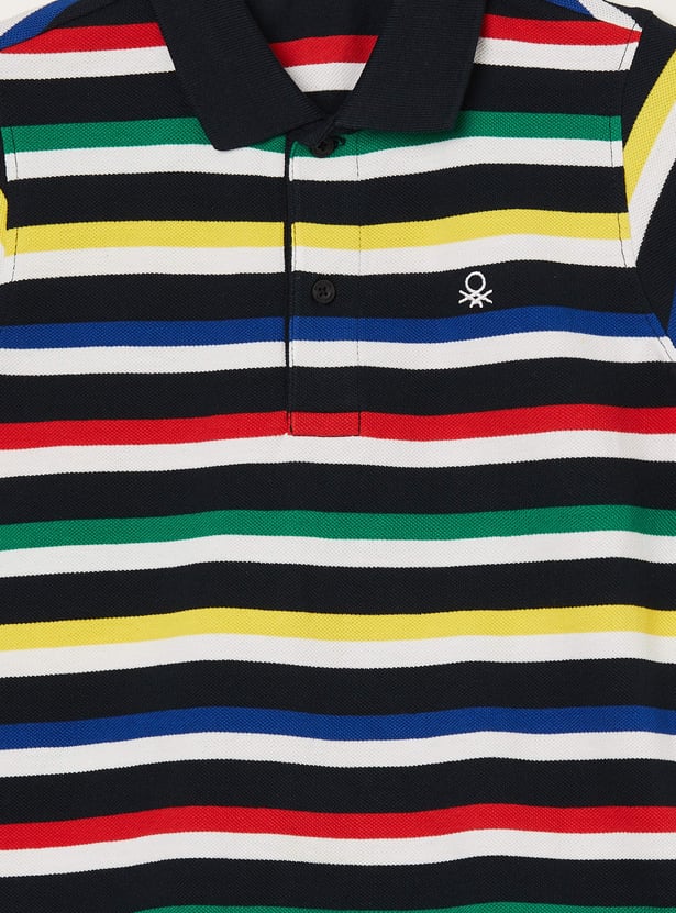 UNITED COLORS OF BENETTON Boys Striped Polo T-shirt