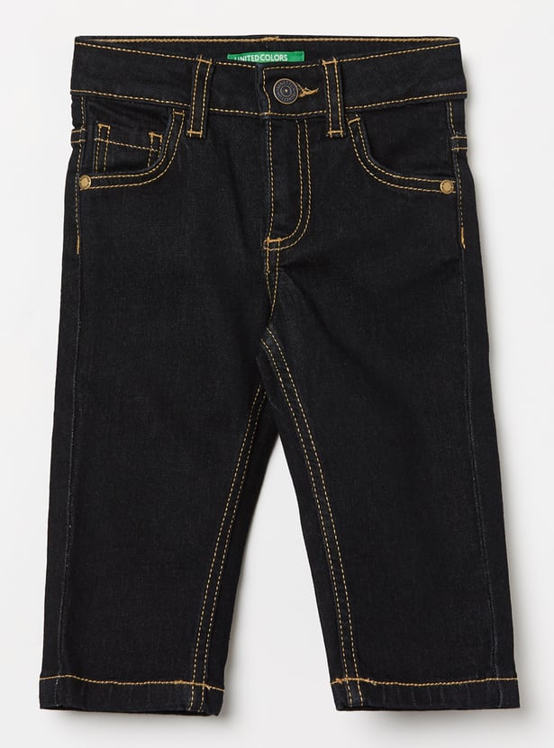 UNITED COLORS OF BENETTON Boys Medium Wash Regular Jeans