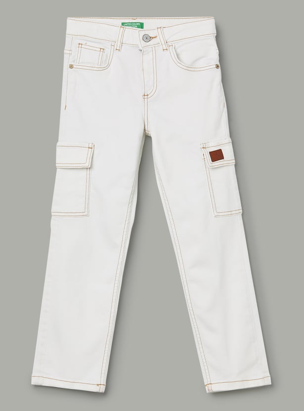 UNITED COLORS OF BENETTON Boys Medium Wash Regular Fit Jeans