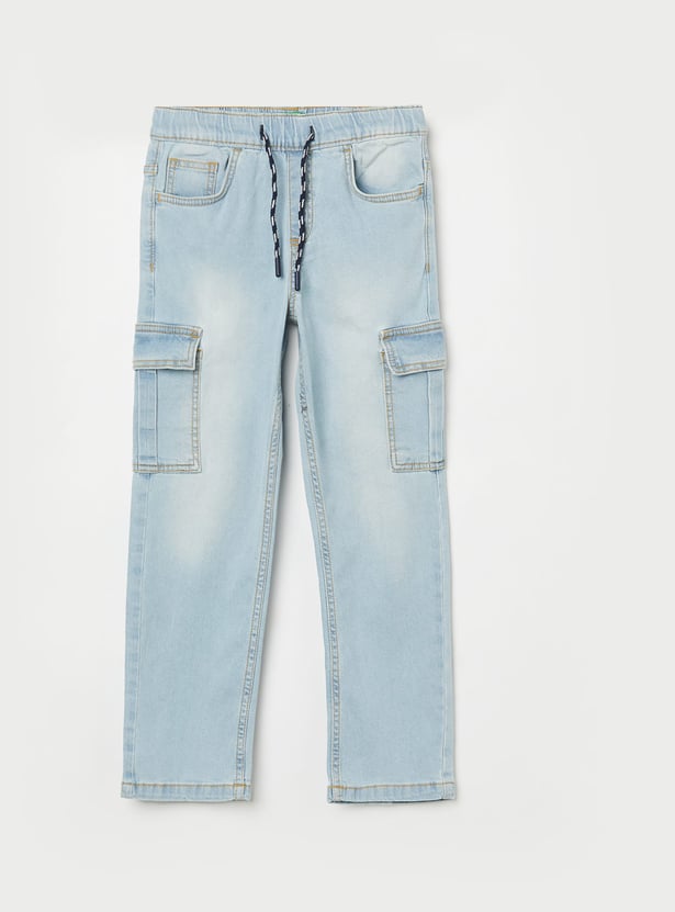 UNITED COLORS OF BENETTON Boys Light Wash Regular Fit Jeans
