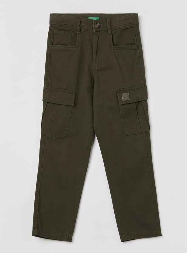 UNITED COLORS OF BENETTON Boys Solid Cargo Trousers