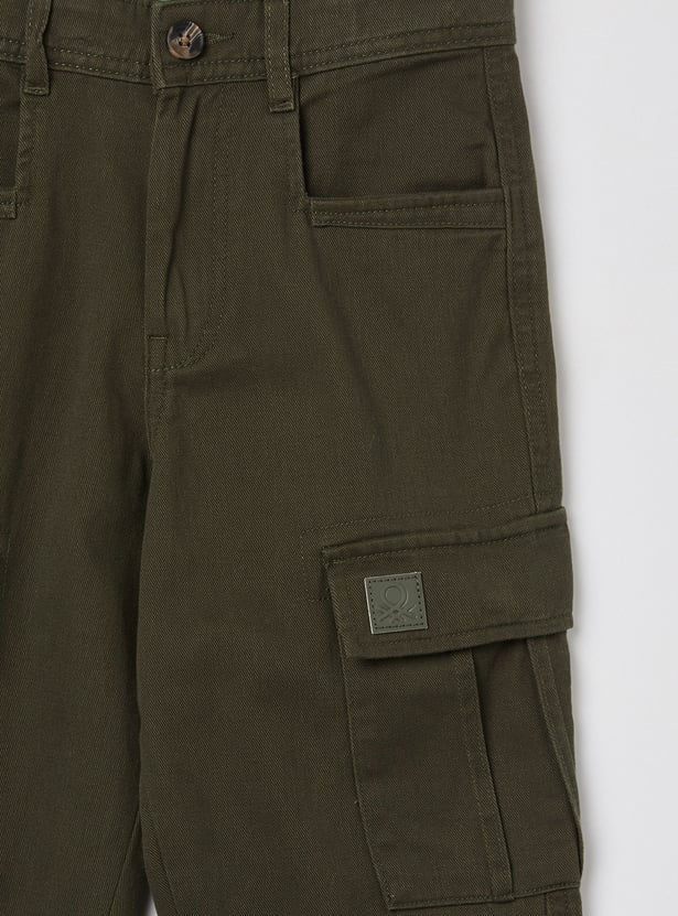 UNITED COLORS OF BENETTON Boys Solid Cargo Trousers