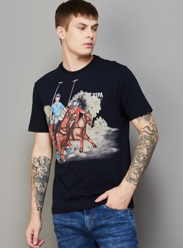 US POLO ASSN Graphic Print Crew-Neck T-shirt
