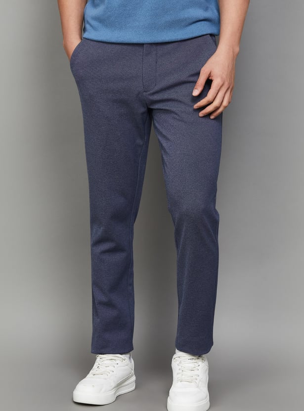 UNITED COLORS OF BENETTON Textured Regular Fit Trousers