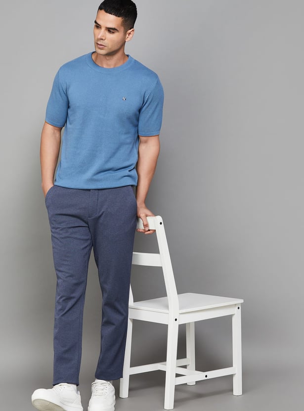 UNITED COLORS OF BENETTON Textured Regular Fit Trousers