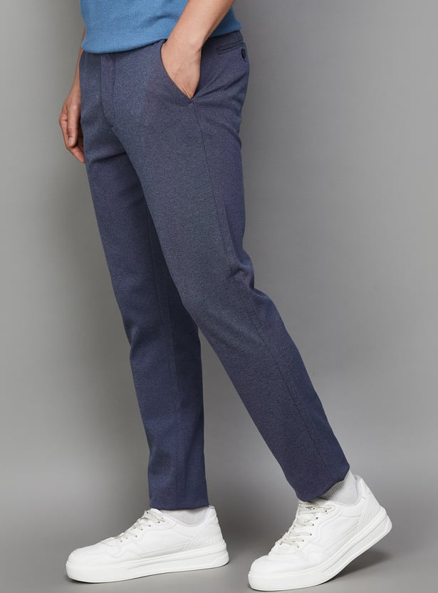 UNITED COLORS OF BENETTON Textured Regular Fit Trousers