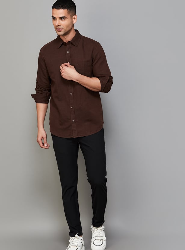 UNITED COLORS OF BENETTON Textured Regular Fit Shirt