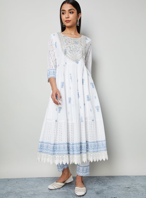 MELANGE Embroidered Anarkali Kurta
