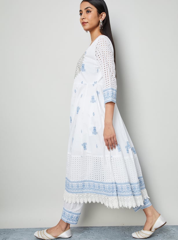 MELANGE Embroidered Anarkali Kurta