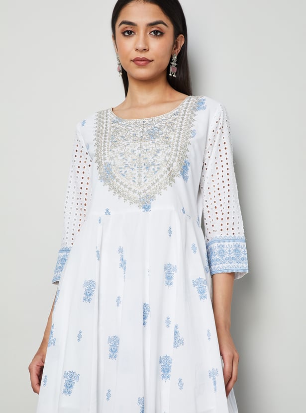 MELANGE Embroidered Anarkali Kurta