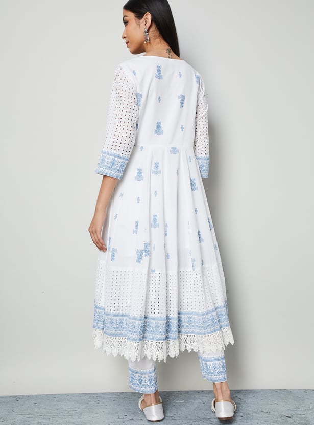 MELANGE Embroidered Anarkali Kurta