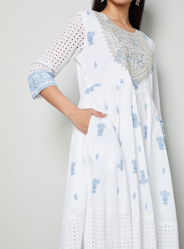 MELANGE Embroidered Anarkali Kurta