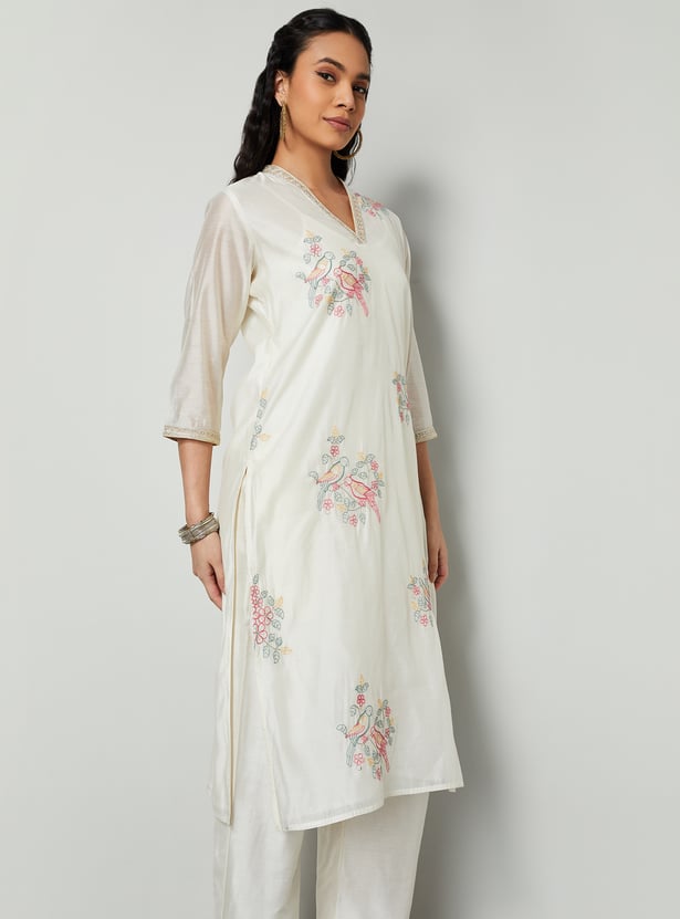 MELANGE Embroidered Straight Kurta