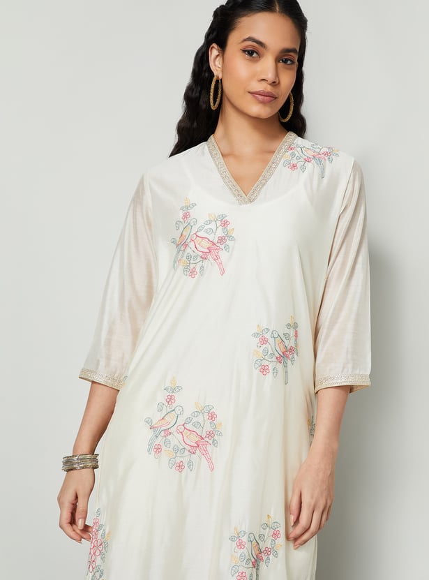 MELANGE Embroidered Straight Kurta