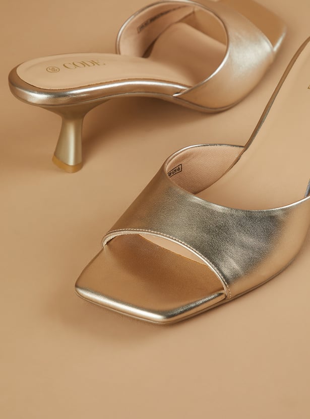 CODE Embossed Spool Heels