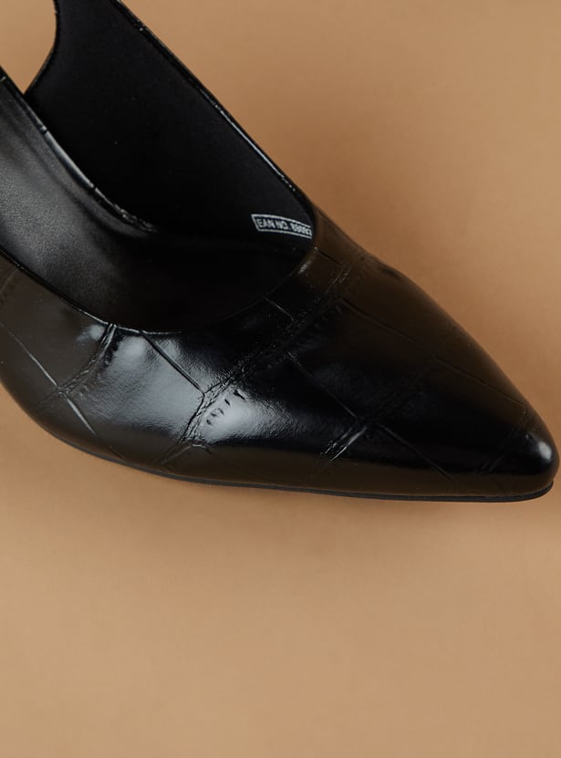 CODE Embossed Stiletto Heels