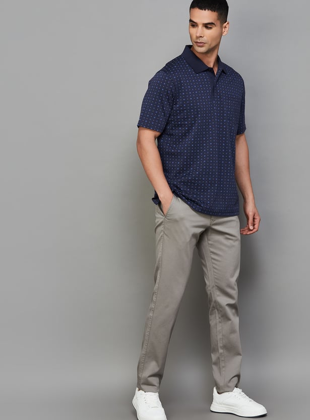 INDIAN TERRAIN Solid Brooklyn Trousers (Slim Straight)
