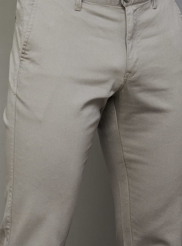 INDIAN TERRAIN Solid Brooklyn Trousers (Slim Straight)