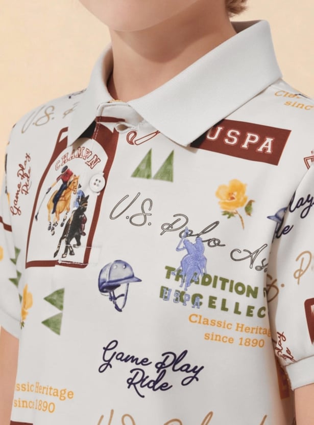 US POLO ASSN KIDS Boys Graphic Print Polo T-shirt