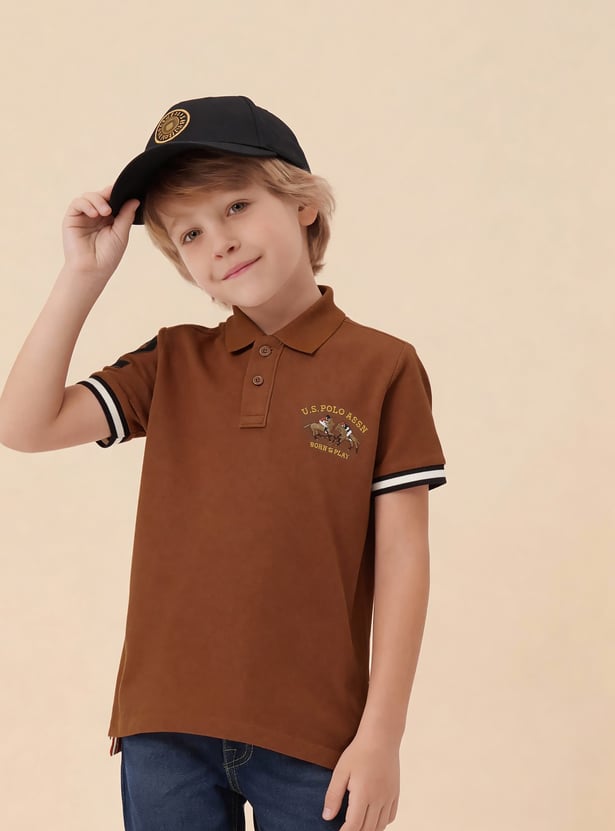 US POLO ASSN KIDS Boys Embroidered Polo T-shirt
